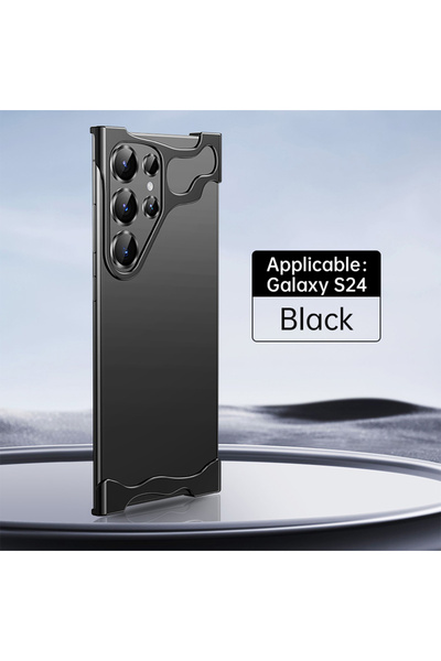 Choice لجهاز Galaxy S23 Ultra أسود حافظة هاتف من سبائك الألومنيوم ذات شكل جدي...