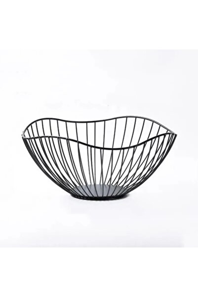 Choice سلة فواكه سوداء اللون من الأسلاك المعدنية المتينة لتخزين الوجبات الخفيفة المنزلية والخبز على الطراز الشمالي