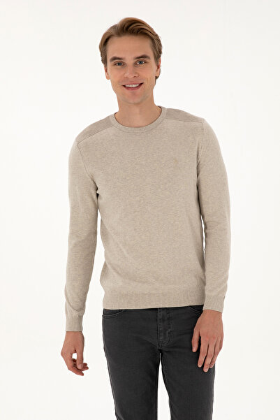 U.S. Polo Assn. Men's Stone Melange Basic Sweater 50307779-Vr225