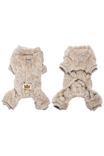 Choice ملابس حيوانات أليفة كبيرة الحجم بلون المشمش، بدلة شتوية ناعمة ومريحة م...