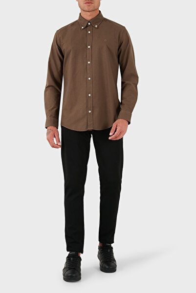 BOSS Logolu % 100 Pamuk Slim Fit Düğmeli Yaka Gömlek Erkek GÖMLEK 50544917 217