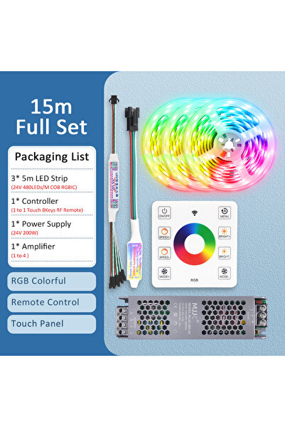 Choice 15M مجموعة كاملة RGBIC COB LED Strip WS2811 24V 480 Diodes 5M 10M 15M ...