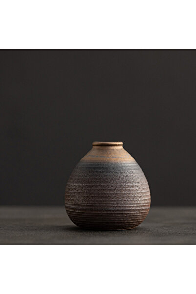 Choice مزهرية صغيرة من الفخار الخشن على طراز ريترو، مزهرية صغيرة من السيراميك لوضعها على سطح الطاولة، زينة مائية داخلية.