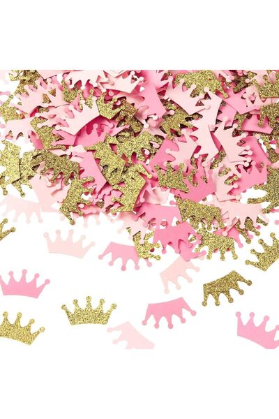 Choice 100 قطعة 100 قطعة من قصاصات ورقية على شكل تاج، زينة طاولات حفلات أعياد الميلاد، قصاصات ورقية لحفلات استقبال المولود الجديد