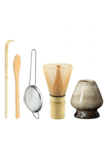 Choice 5pcs Brown 4PCS/5PCS/Set Bamboo Tea spoon Matcha Whisk Tea Spoon And Scoop Tea Strainers Tea-making