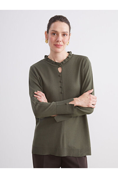 LC Waikiki Good Quality Parts from Celebi Store |   Ruffled Mock Neck Women's Knitwear Sweater