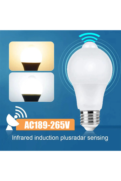 Choice 9 وات 220 فولت (189-265 فولت) أبيض بارد رادار الحركة E27 E27 B22 لمبة LED مصباح LED مستشعر حركة PIR تيار متردد 189-265 فولت