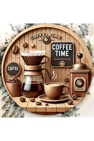 Choice 2 قطعة 1 قرص خشبي 2D سلسلة موضوع القهوة العتيقة ديكور المنزل مقهى الفن...