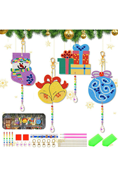 TUIBEIDAMAI Комплект от 4 диамантени фигурки, пластмаса/смола, многоцветни, 2...