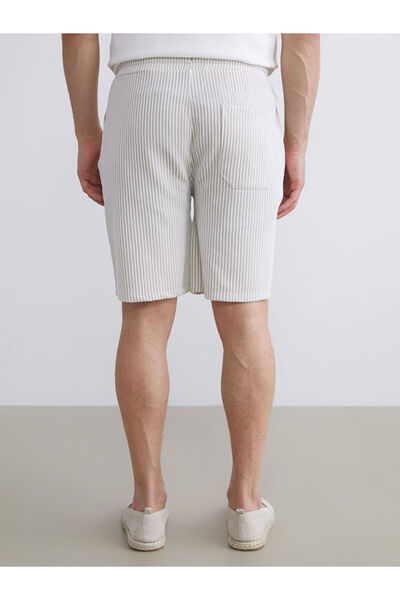 LC Waikiki Ανδρικό σορτς μπεζ Standard Fit ριγέ