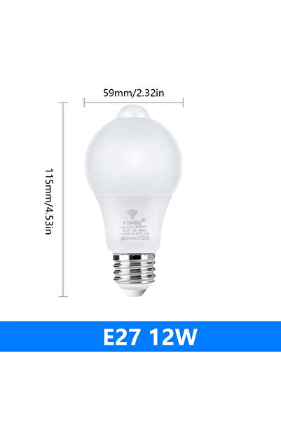 Choice AC220V (175-265V) أبيض دافئ E27 12W 2 قطعة E27 LED PIR لمبة مستشعر الح...
