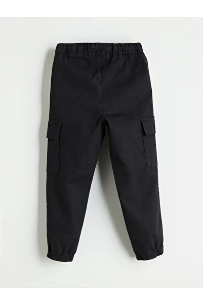 LC Waikiki LCW ECOBej Beli Lastikli Kız Çocuk Kargo Jogger Pantolon