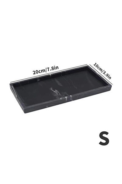 Choice صينية سيليكون للحمام من الرخام الأسود، مستطيلة الشكل، مع سائل تنظيف الأطباق وإسفنجة