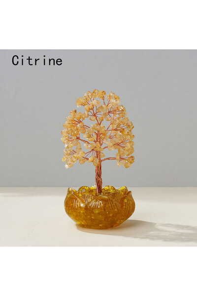 Choice 1 قطعة سيترين 1 قطعة سيترين طبيعي وعاء لوتس من الجمشت وعاء الكنز شجرة الحظ جاذبة للثروة