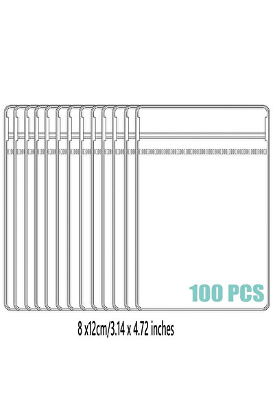 Choice 100 قطعة (8x12 سم) حقيبة تخزين بلاستيكية صغيرة ذاتية الإغلاق بشريط لاص...