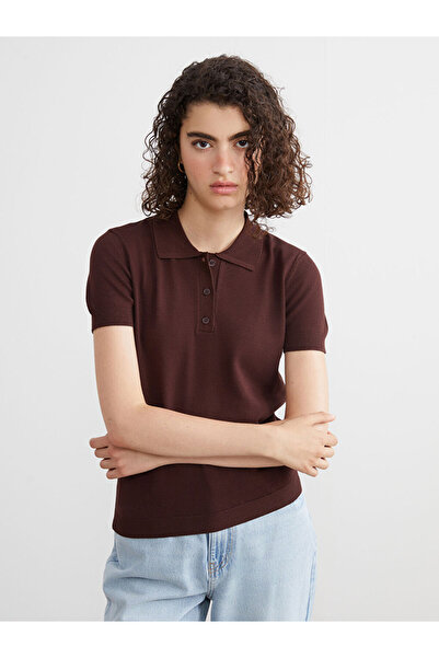 LC Waikiki Brown Polo Neck Women's Knitwear Sweater