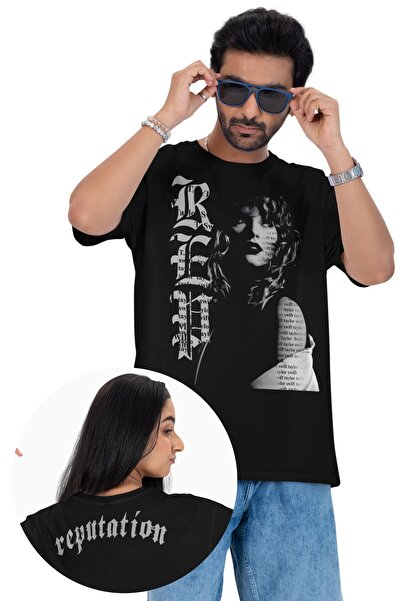 Fuddy Moda تي شيرت مطبوع عليه علامة تجارية للجنسين، تي شيرت كبير الحجم بطابع ...