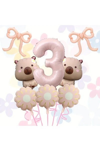 DÜVENCİ TİCARET Set de baloane cu folie Papatya Kapibara pentru 6 ani