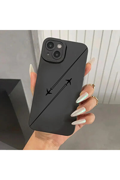 Choice للآيفون 13 أسود فاخر غطاء هاتف بنمط طائرة للآيفون 15 برو ماكس 14 13 12 11 XS XR X 7