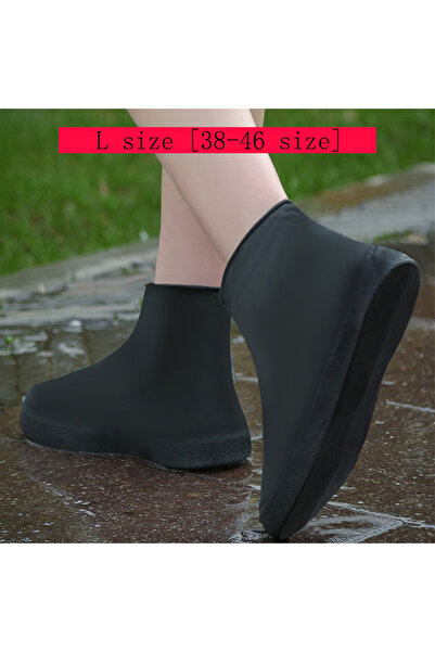 Choice L 38-46 size Black 1 Pair Latex Rain Boot Overshoes Travel For Outdoor...