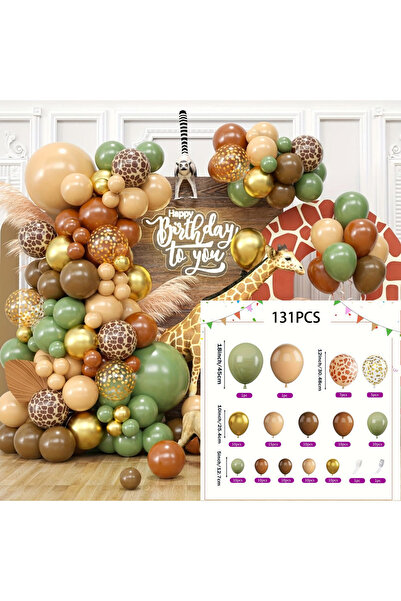 Choice مجموعة أخرى من 131 قطعة من أكاليل البالونات ذات طابع الغابة، ديكورات ل...