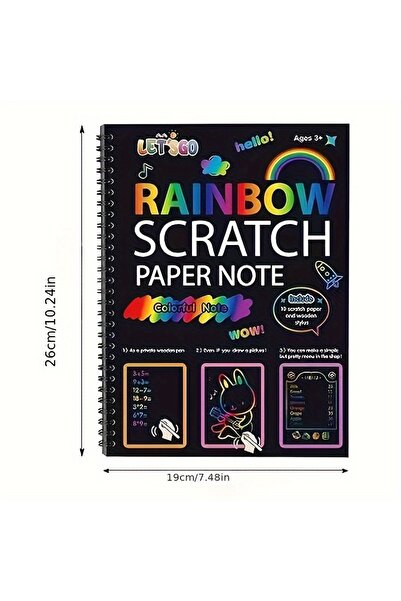 Choice كتاب كبير، ١١ صفحة، ٥٠ قطعة من ورق الخدش السحري، مجموعة ورق خدش فني بأ...