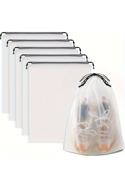 Choice 5 قطع بيضاء 5 قطع أكياس أحذية شفافة برباط، مقاومة للماء والغبار - مثال...