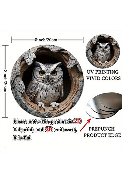 Choice 1PC Contemporary Owl Wall Theme Round Wooden Home Kitchen Garden Club ...