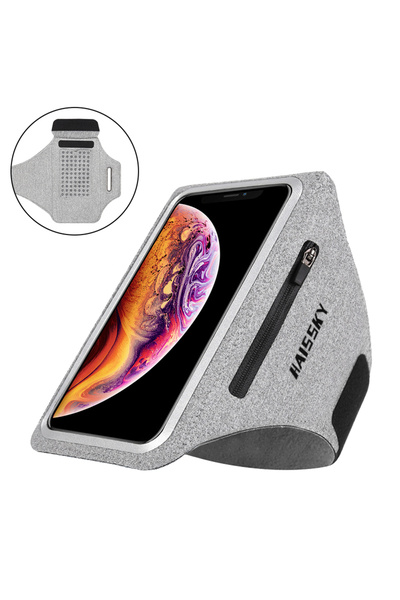 Choice سوار ذراع رياضي للجري من HAISSKY باللون الرمادي لهاتف iPhone 17 16 15 ...