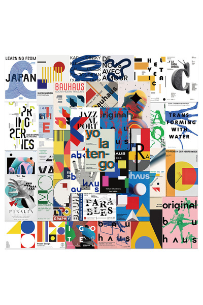 Choice MULTICOLOR 40PCS Bauhaus Avant-garde Art Poster Painting Cool Graffiti...