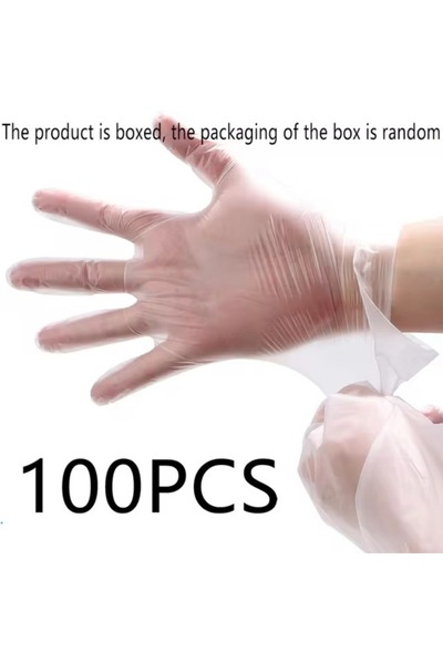 Choice M 100 قطعة 100 قطعة قفازات TPE للاستخدام مرة واحدة للمطبخ والحمام والمطاعم والتخييم والسفر ومقاومة للماء والزيت