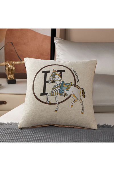 Choice 1 قطعة 45X45 سم غطاء أبيض فاخر على طراز الموضة محبوك بحبل مطبوع بطريقة...