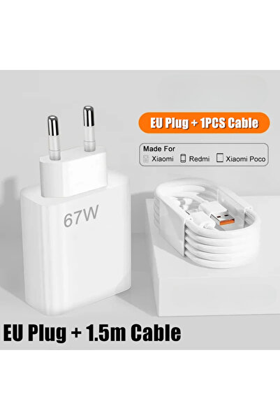 Choice EU - 1PCS 1.5m Cable EU 67W Ultra Fast Charger for 11 12 Redmi Note 9 ...