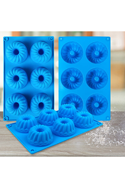 Choice 001blue-3pcs 1/3pcs صينية كيك صغيرة مع قالب خبز سيليكون Savalin بـ 6 ت...