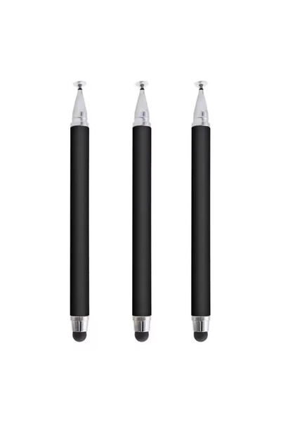 Choice 3 قطع أسود 3/1 قطعة جهاز لوحي هاتف محمول عالمي 2 في 1 قلم سباق سعوي قلم رسم لأجهزة iPhone