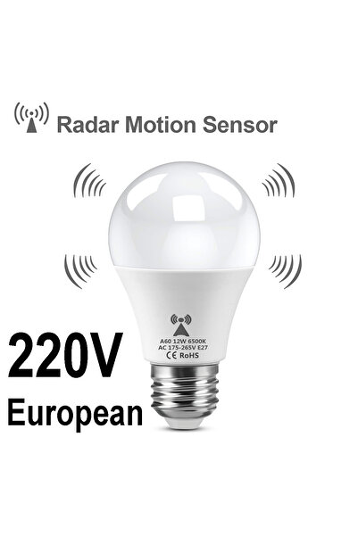 Choice 220V White LED Night Light Radar Sensor Bulb E27 12W 220V 110V Night Lamp Luz Led for Bedroom Stairs