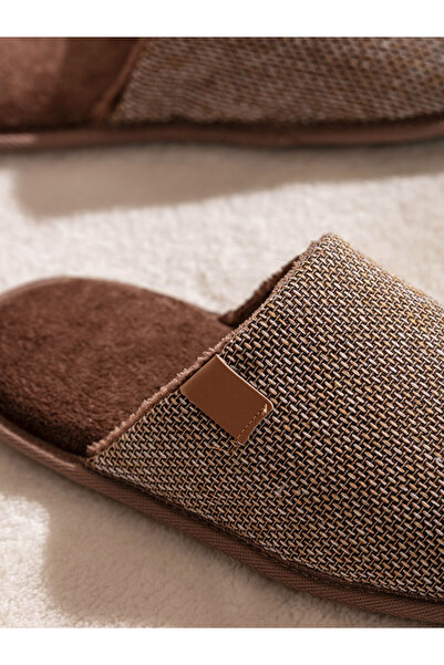 LC Waikiki Καφέ Ανδρικές Παντόφλες Σπιτιού