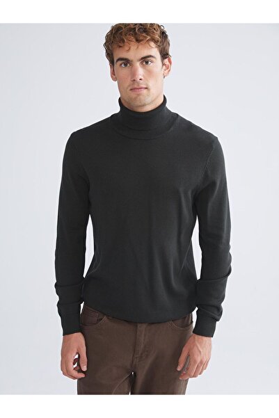 LC Waikiki Green Turtleneck Long Sleeve Men's Knitwear Sweater