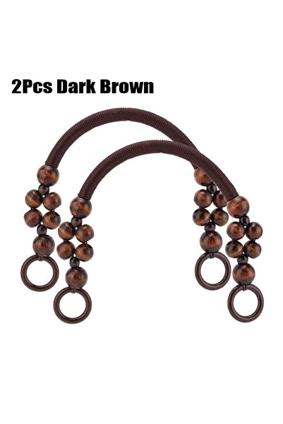 Choice1 2Pcs Dark Brown 1/2Pcs Wooden Beaded Purse Handles Rustic Bead Purse ...