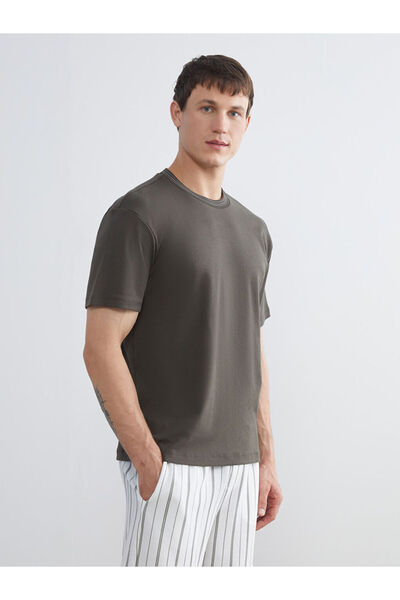 LC Waikiki Lcw Vision Khaki Crew Neck Men's T-Shirt