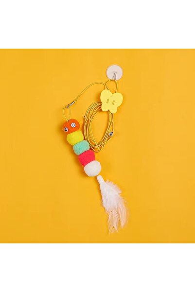 Choice كاتربيلر 1PC لعبة معلقة للقطط حبل مطاطي معلقة على الباب عصا للقطط ريش ...