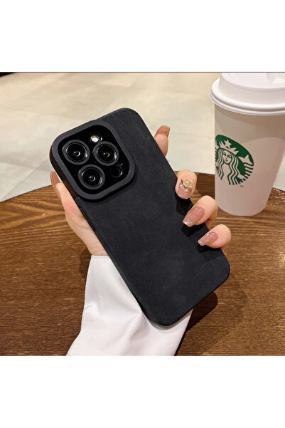 Choice للآيفون 11 غطاء هاتف فاخر من الجلد الأسود غير اللامع للآيفون 16 15 14 13 12 11 برو ماكس بلس لينز بي