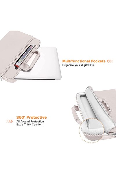 Mosiso 360 Protective Laptop Shoulder Bag Matching Color Sleeve with Belt