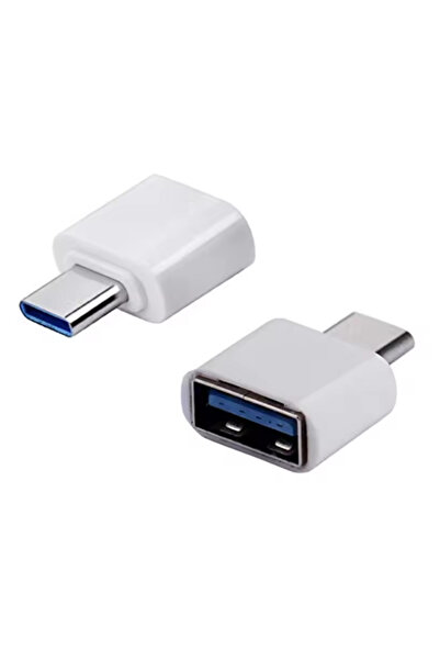 Choice 2 قطعة بيضاء من محول Mini Type C إلى USB 3.0 USB-C ذكر OTG أنثى موصل ب...