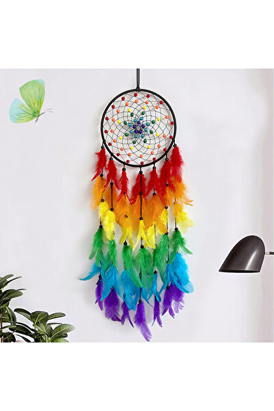 Choice لون مثل الصورة حلم الماسك ريشة ملونة مصنوعة يدويًا أجراس الرياح الإبداعية لغرفة المعيشة غرفة النوم