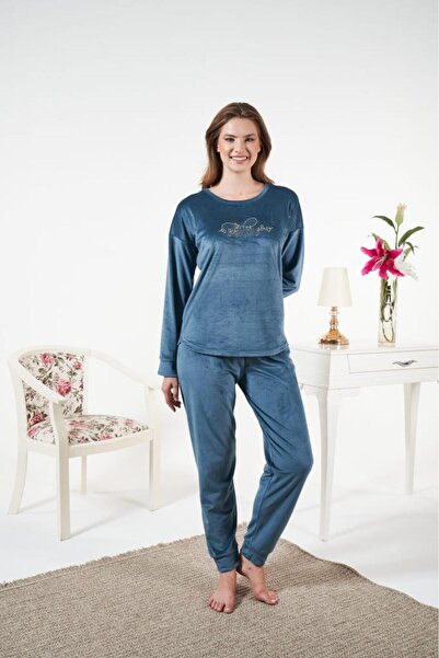Estiva Women's Winter Velvet Pajama Set