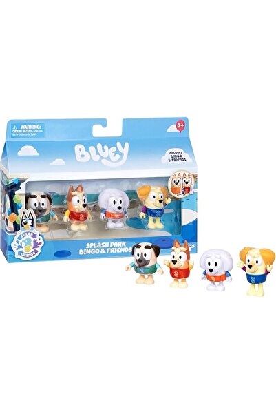 bluey S13 COLOR CHANGE FIGURE 4PACK WATER PARK BINGO & FRIENDS EXCLUSIVE