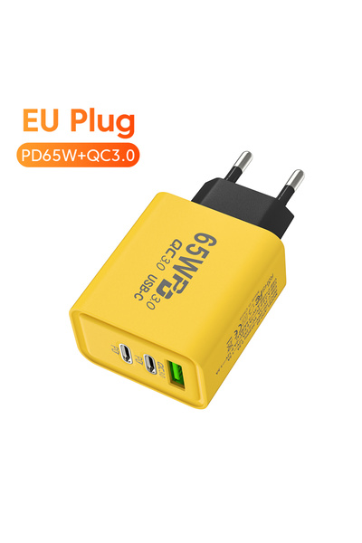 Choice 65W EU Yellow Olaf PD 60W USB C شاحن شحن سريع شاحن من النوع C شاحن هاتف سريع الشحن 3.0