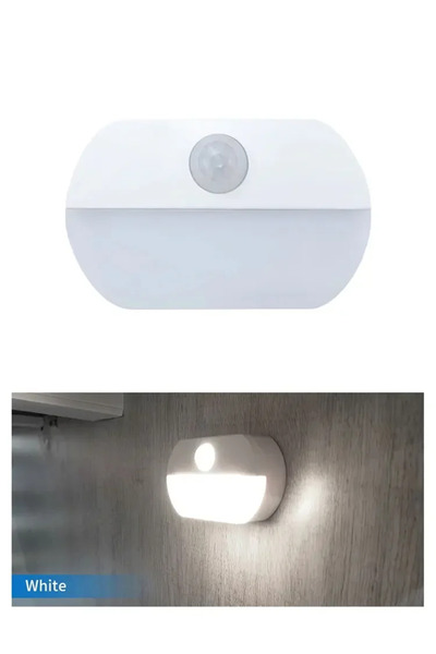 GGBEE مصباح ليلي LED داخلي أبيض بارد مع مستشعر حركة، إضاءة ليلية تعمل بالبطار...
