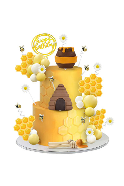 Choice 35pcs Bee Cake Toppers Honey Jar Cake Topper Honeycomb Cake Decoration...